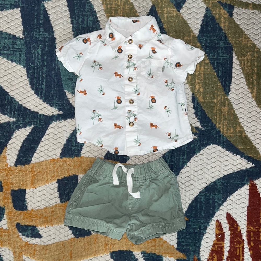 Baby boy safari top and bottom set